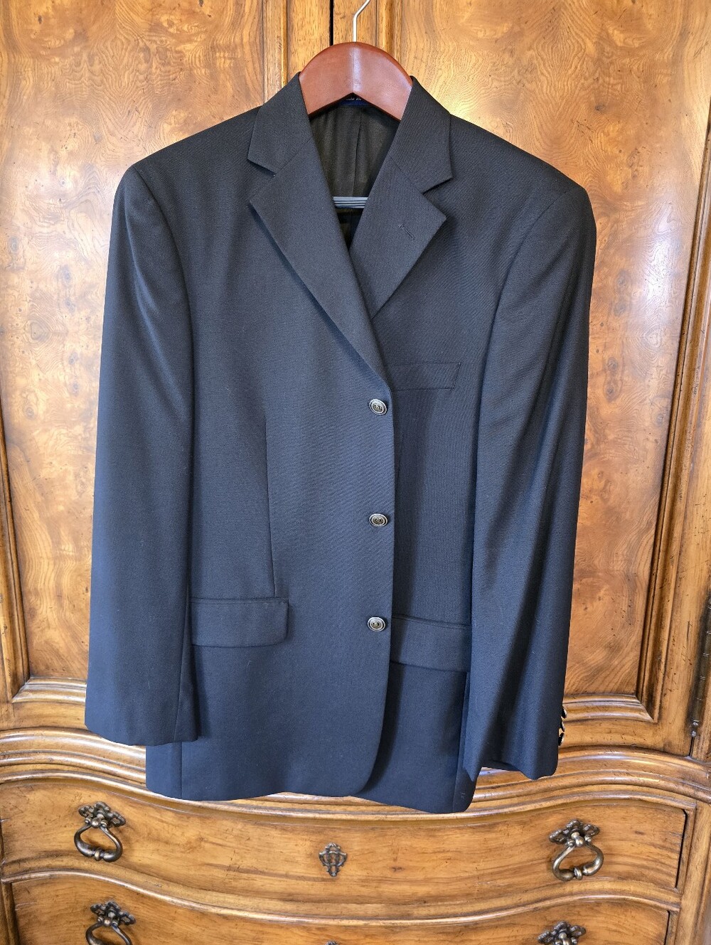 Alan Flusser 40R Black Wool Sport Coat